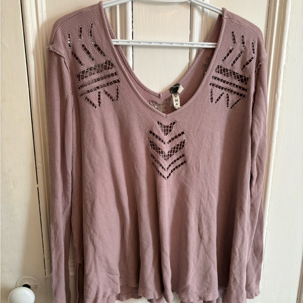 We The Free Dusty Pink Long Sleeve Top